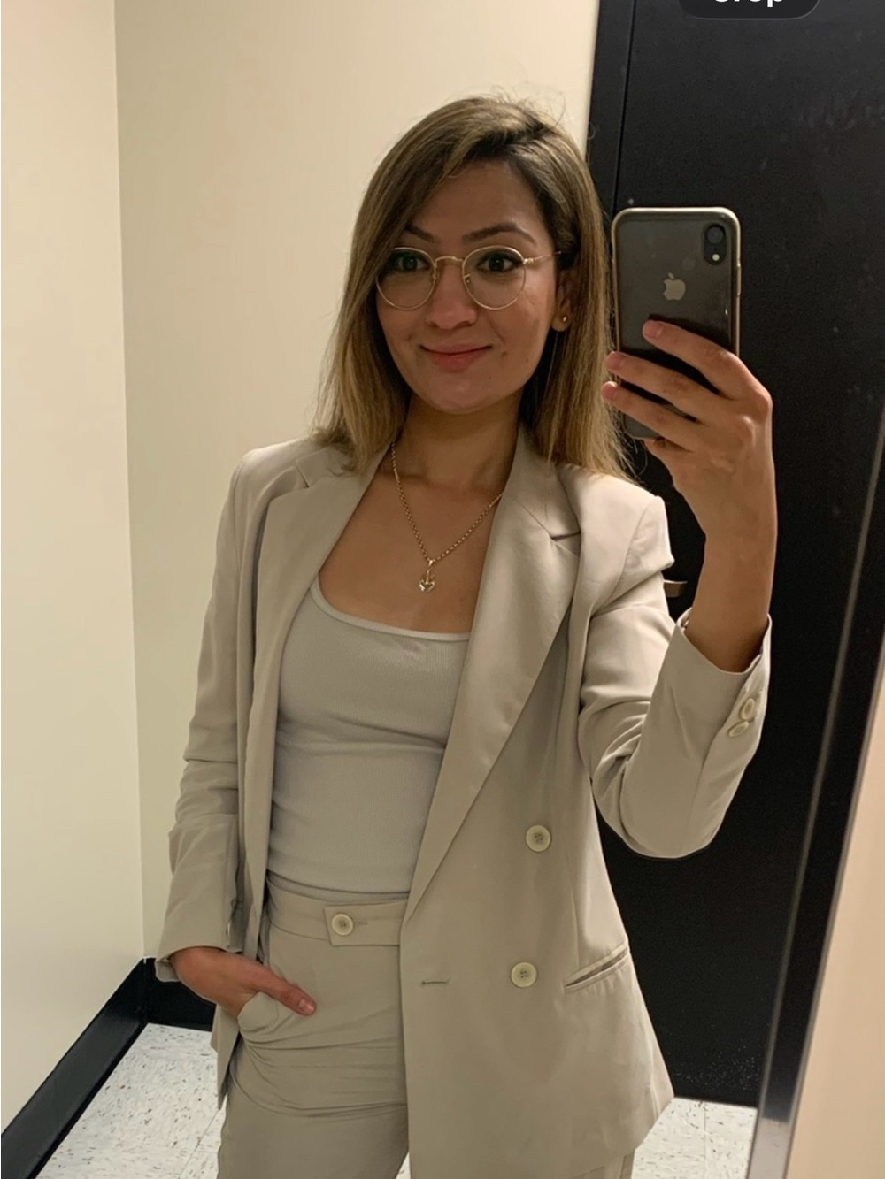 Women’s Beige Blazer and pants suit